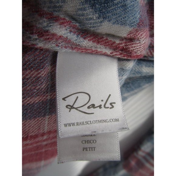 Rails Shirt Small White Button Up Plaid Collared Knit Preppy Western - Picture 11 of 13